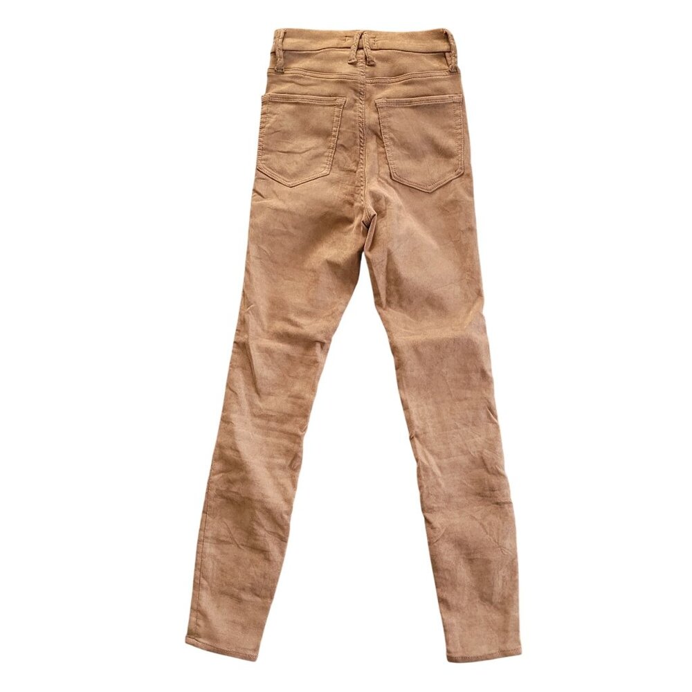 Good American Good Waist Tobacco Brown Faux Suede Skinny Jeans Size 0/25 - Picture 2 of 7